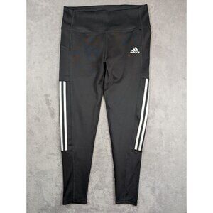 Adidas Womens Sweatpants Tapered Size Large Black Classic Stretch Ankle Active